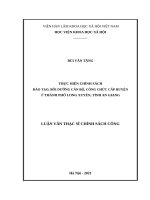 Thực hiện chính sách đào tạo, bồi dưỡng cán bộ, công chức cấp huyện ở thành phố long xuyên, tỉnh an giang 