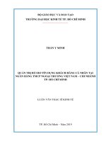 Luận văn thạc sĩ quản trị rủi ro tín dụng khách hàng cá nhân tại ngân hàng TMCP ngoại thương việt nam 