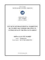 XÂY DỰNG KẾ HOẠCH DIGITAL MARKETING DỰ ÁN PHÚC ĐẠT TOWER CHO TRƯỜNG XUÂN GROUP