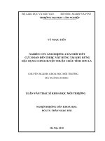 Nghiên cứu ảnh hưởng của thời tiết cực đoan đến tài nguyên thực vật rừng thuộc khu rừng đặc dụng copia huyện thuận châu tỉnh sơn la​ 