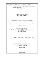 Nghiên cứu tính đa dạng thực vật bậc cao có mạch tại khu bảo tồn loài và sinh cảnh nam xuân lạc tỉnh bắc kạn​ 