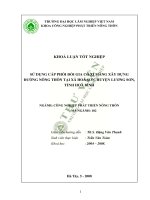 Sử dụng cấp phối đồi gia cố xi măng xây dựng đường nông thôn tại xã hoà sơn huyện lương sơn tỉnh hoà bình 