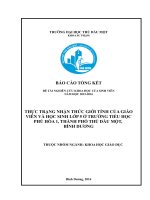 Thực trạng nhận thức giới tính của giáo viên và học sinh lớp 5 ở trường tiểu học phú hòa 1, thành phố thủ dầu một, bình dương 