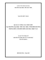 Quản lý công tác sinh viên tại trường đại học thủ dầu một, tỉnh bình dương trong bối cảnh đổi mới giáo dục hiện nay 