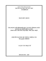 Ứng dụng mô hình hồi quy tuyến tính đa mức đánh giá điểm rèn luyện sinh viên trường đại học thủ dầu một 