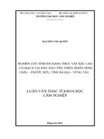 Nghiên cứu tính đa dạng thực vật bậc cao có mạch tại khu bảo tồn thiên nhiên bình châu   phước bửu, tỉnh bà rịa   vũng tàu​ 
