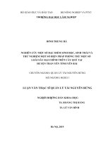 Nghiên cứu một số đặc điểm sinh học, sinh thái và thử nghiệm một số biện pháp phòng trừ một số loài sâu hại chính trên cây quế tại huyện trấn yên tỉnh yên bái​ 