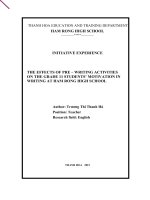 (Sáng kiến kinh nghiệm) the effects of pre writing activities on the grade 11 students motivation in writing at ham rong high school 