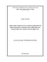 Thực hiện chính sách an sinh xã hội đối với đồng bào phật giáo hòa hảo trên địa bàn huyện phú tân, tỉnh an giang hiện nay 