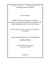 Nghiên cứu sự đa dạng các loài bò sát (rreptilia) và ếch nhái (amphibia) tại khu dự trữ thiên nhiên động châu   khe nước trong​ 