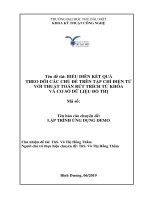 báo cáo chuyên đề lập TRÌNH ỨNG DỤNG DEMO 