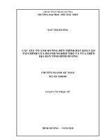 Các yếu tố ảnh hưởng đến trình bày báo cáo tài chính của doanh nghiệp nhỏ và vừa trên địa bàn tỉnh bình dương 