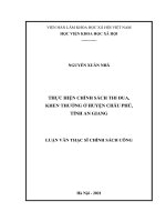 Thực hiện chính sách thi đua, khen thưởng ở huyện châu phú, tỉnh an giang 