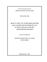 Dịch vụ công tác xã hội trong hỗ trợ việc làm đối với người khuyết tật từ thực tiễn quận thủ đức thành phố hồ chí minh 