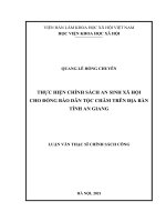 Thực hiện chính sách an sinh xã hội cho đồng bào dân tộc chăm trên địa bàn tỉnh an giang 