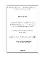 Nghiên cứu bảo tồn chuyển chỗ loài tam thất gừng (stahlianthus thorelii gagnep ) tại vùng đệm vườn quốc gia ba vì​ 