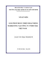 Luận văn thạc sĩ giải pháp hoàn thiện hoạt động marketing tại công ty TNHH YKK việt nam 