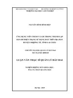 Ứng dụng viễn thám và gis trong thành lập bản đồ hiện trạng sử dụng đất trên địa bàn huyện mường tè, tỉnh lai châu​ 