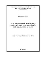 Luận văn thực hiện chính sách phát triển nguồn nhân lực công an nhân dân trên địa bàn tỉnh an giang 