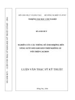 Nghiên cứu các thông số ảnh hưởng đến năng suất hàn khi hàn thép không gỉ với thép cacbon 
