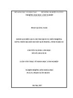 Đánh giá hiệu quả chi trả dịch vụ môi trường rừng trên địa bàn huyện quế phong, tỉnh nghệ an 
