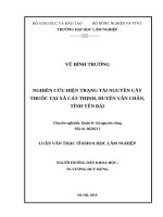 Nghiên cứu hiện trạng tài nguyên cây thuốc tại xã cát thịnh, huyện văn chấn, tỉnh yên bái 