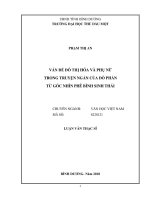 Vấn đề đô thị hóa và phụ nữ trong truyện ngắn của đỗ phấn từ góc nhìn phê bình sinh thái 