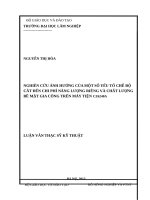 Nghiên cứu ảnh hưởng của một số yếu tố chế độ cắt đến chi phí năng lượng riêng và chất lượng gia công trên máy tiện CZ6240A​ 