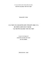 Các nhân tố ảnh hưởng đến tính hữu hiệu của hệ thống kiểm soát nội bộ tại trường đại học thủ dầu một 