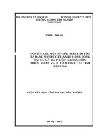 Nghiên cứu một số giải pháp bảo tồn đa dạng sinh học dựa trên cộng đồng tại xã mã đà thuộc khu bảo tồn thiên nhiên và di tích vĩnh cửu, tỉnh đồng nai​ 