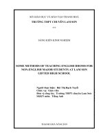 (Sáng kiến kinh nghiệm) SOME METHODS OF TEACHING ENGLISH IDIOMS FOR NON ENGLISH MAJOR STUDENTS AT LAM SON GIFTED HIGH SCHOOL 