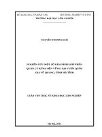 Nghiên cứu một số giải pháp góp phần quản lý rừng bền vững tại vườn quốc gia vũ quang, tỉnh hà tĩnh 