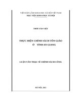 Thực hiện chính sách tôn giáo ở tỉnh an giang 