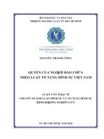 Quyền của người bào chữa theo luật tố tụng hình sự việt nam (luận văn thạc sĩ luật học) 