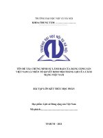 CHỨNG MINH SỰ LÃNH ĐẠO CỦA ĐẢNG CỘNG SẢN VIỆT NAM LÀ NHÂN TỐ QUYẾT ĐỊNH MỌI THẮNG LỢI CỦA CÁCH MẠNG VIỆT NAM