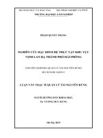 Nghiên cứu đặc điểm hệ thực vật khu vực vịnh lan hạ thành phố hải phòng 