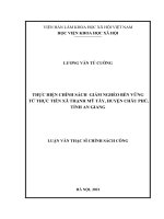 (Luận văn thạc sĩ) Thực hiện chính sách giảm nghèo bền vững từ thực tiễn xã Thạnh Mỹ Tây, huyện Châu Phú, tỉnh An Giang