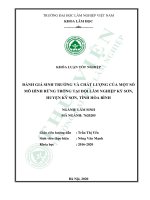Đánh giá sinh trưởng và chất lượng của một số mô hình rừng trồng tại đội lâm nghiệp kỳ sơn huyện kỳ sơn tỉnh hòa bình 