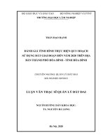 Đánh giá tình hình thực hiện quy hoạch sử dụng đất giai đoạn đến năm 2020 trên địa bàn thành phố hòa bình   tỉnh hòa bình​ 