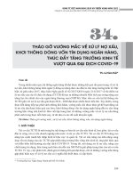 Tháo gỡ vướng mắc về xử lý nợ xấu, khơi thông dòng vốn tín dụng ngân hàng, thúc đẩy tăng trưởng kinh tế vượt qua đại dịch COVID-19