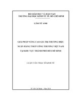 Luận văn thạc sĩ giải pháp nâng cao giá trị thương hiệu ngân hàng TMCP công thương việt nam tại khu vực 