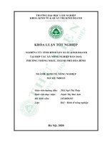 Nghiên cứu tình hình sản xuất kinh doanh tại hợp tác xã nông nghiệp bản dao phường thống nhất thành phố hòa bình 