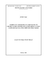 Nghiên cứu ảnh hưởng của một số yếu tố chế độ cắt đến chi phí năng lượng riêng và chất lượng bề mặt 