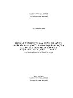 Quản lý vốn đầu tư xây dựng cơ bản từ ngân sách nhà nước tại ban quản lý dự án đầu tư xây dựng quận cầu giấy 
