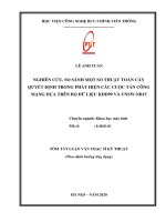 Tóm tắt Luận văn Thạc sĩ Kỹ thuật: Nghiên cứu, so sánh một số thuật toán cây quyết định trong phát hiện các cuộc tấn công mạng trên bộ dữ liệu KDD99 và UNSW-NB15
