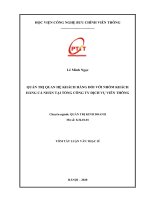 Tóm tắt Luận văn Thạc sĩ: Quản trị quan hệ khách hàng đối với nhóm khách hàng cá nhân tại Tổng công ty Dịch vụ Viễn thông