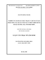 Nghiên cứu đánh giá thực trạng và đề xuất giải pháp công tác quản lý bảo vệ và phát triển rừng huyện mường ảng, tỉnh điện biên​ 