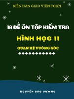 18 ĐỀ ÔN TẬP KIỂM TRA CHƯƠNG 3 - Hình Học 11 - QUAN HỆ VUÔNG GÓC