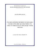 Luận văn thạc sĩ ứng dụng mô hình thẻ điểm cân bằng (BSC) vào đo lường hiệu quả hoạt động của công ty TNHH 