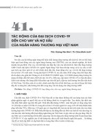 Tác động của đại dịch COVID-19 đến cho vay và nợ xấu của ngân hàng thương mại Việt Nam